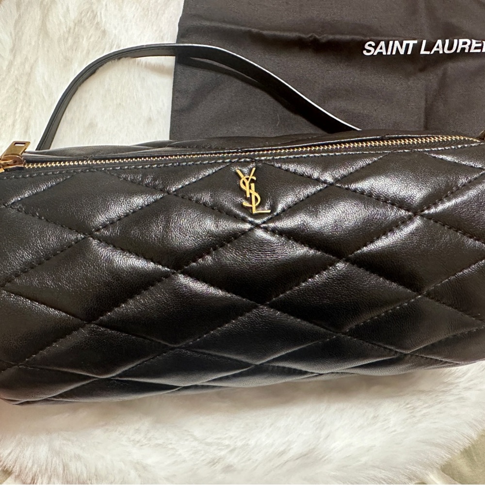 Yves Saint Laurent medium Shoulder Bag with Quilted Leather and Gold Hardware